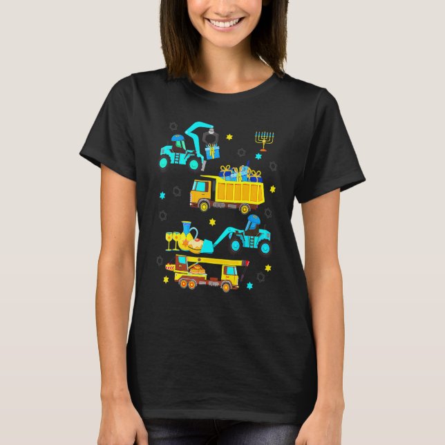Camiseta Construction Vehicle Menorah Hanukkah Chanukah Tod (Anverso)