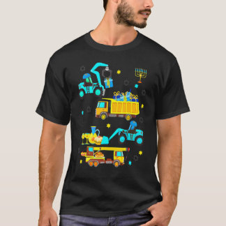 Camiseta Construction Vehicle Menorah Hanukkah Chanukah Tod