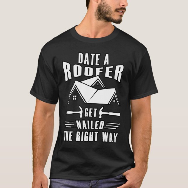 Camiseta Construction Worker Coffee Beer Roofing Tools Roof (Anverso)