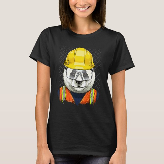 Camiseta Construction Worker Giant Panda Bear Laborer Panda (Anverso)