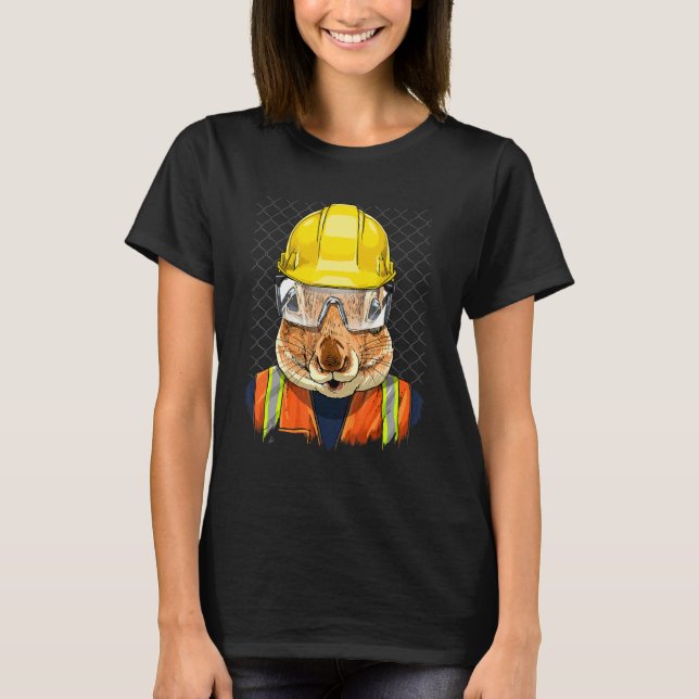 Camiseta Construction Worker Squirrel Laborer Animal Squirr (Anverso)