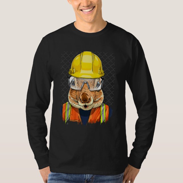 Camiseta Construction Worker Squirrel Laborer Animal Squirr (Anverso)