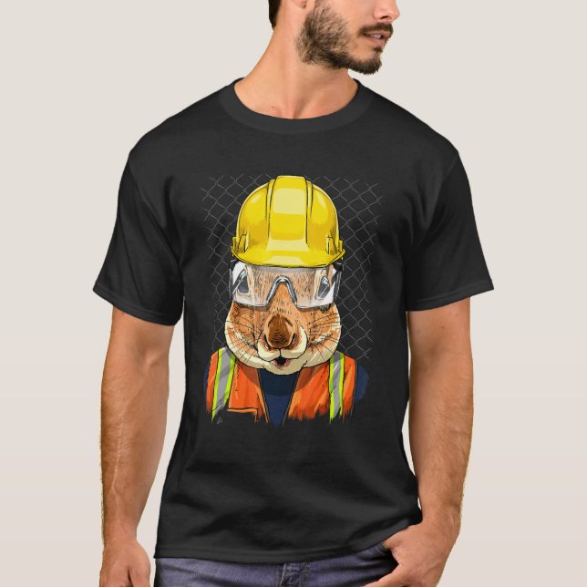 Camiseta Construction Worker Squirrel Laborer Animal Squirr (Anverso)