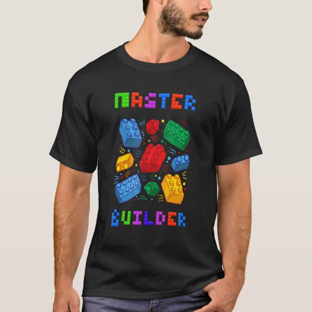 Camiseta Constructor de ladrillos Bloques Maestro Construct (Anverso)
