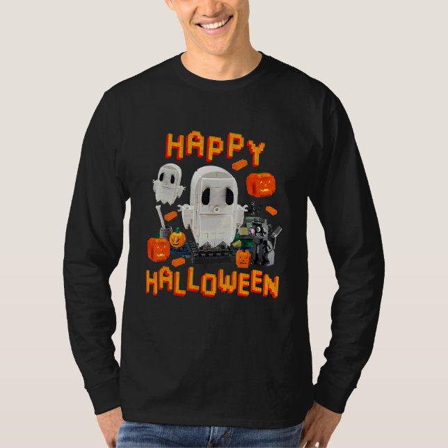 Camiseta Constructor de ladrillos de Halloween Bloques Maes (Anverso)