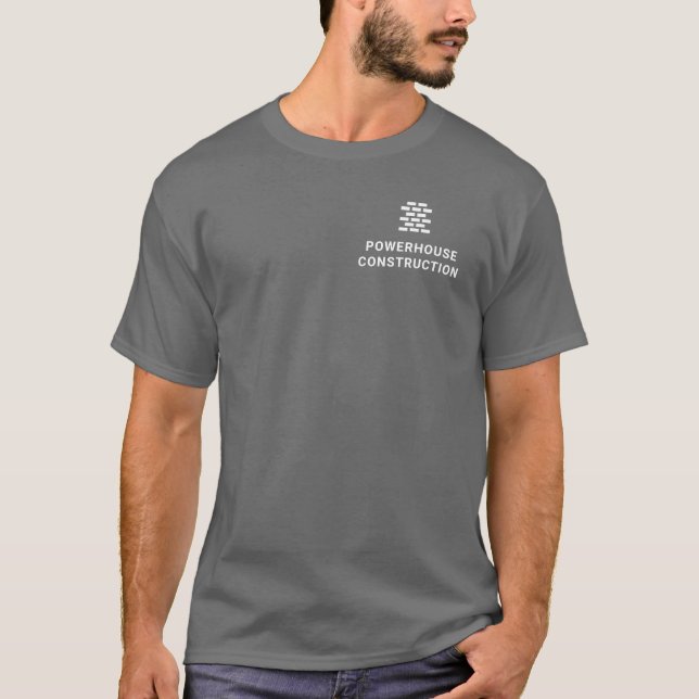 Camiseta Constructor Ladrillo patrón Gris (Anverso)