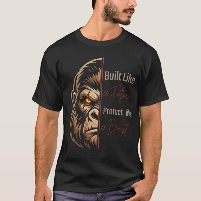 Camiseta Construido Como Un Padre Gorila Dividido Gimnasio  (Anverso)