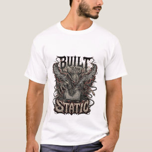 Camiseta CONSTRUIDO DESDE ESTÁTICA – Vintage Horror Cyberpu