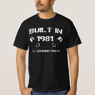 Camiseta Construido en 1981 Cumpleaños de los hombres - co
