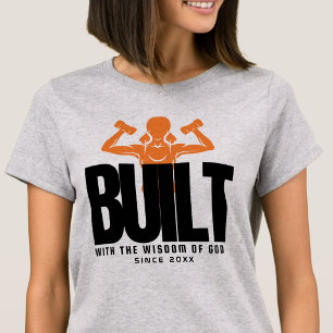 Camiseta Construido - Escritura Jesús Evangelio Gris Gráfic