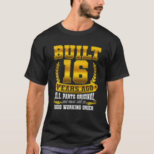 Camiseta Construido Hace 16 Años - Todas Las Piezas Regalos