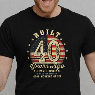 Camiseta Construido hace 40 años bandera de EE. UU. diverti