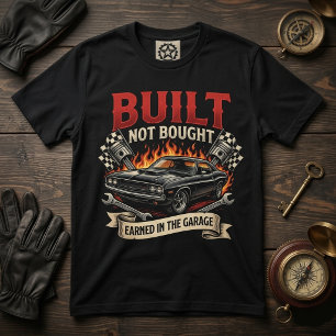Camiseta Construido No Comprado Mecánico de Coche Antiguo d