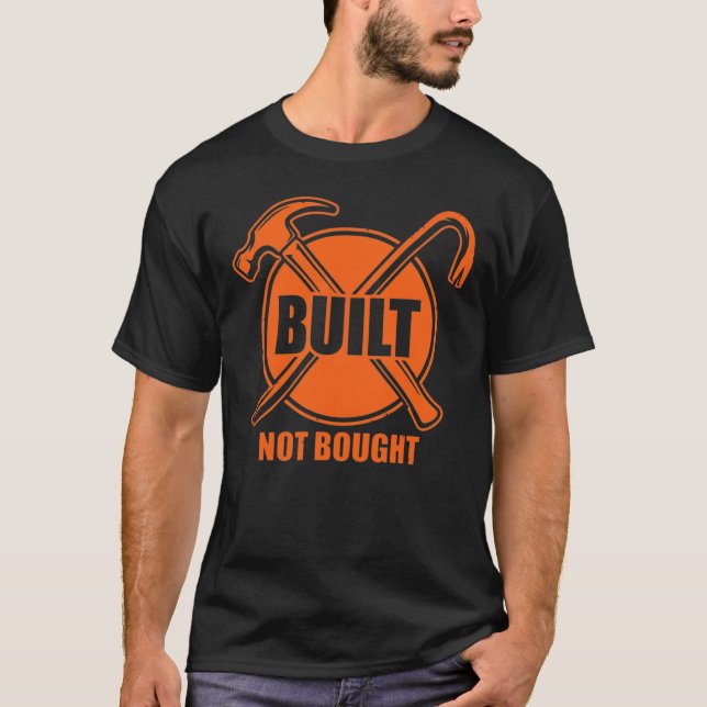 Camiseta Construido No Comprado Regalo de Cuello Azul (Anverso)
