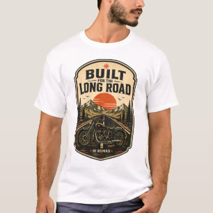 Camiseta Construido para el largo camino – Aventura en moto