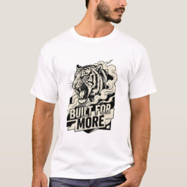 Camiseta Construido Para Más Tigre Rugiente Geométrico Moti