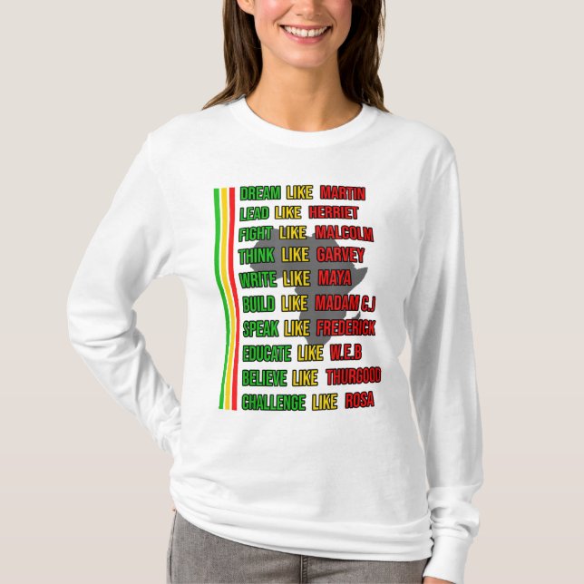 Camiseta Construido por el Mes de la Historia Negra Enseñan (Anverso)