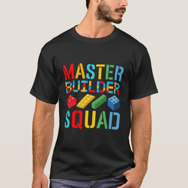 Camiseta Construir bloques Master Builder Squad Team Lover  (Anverso)