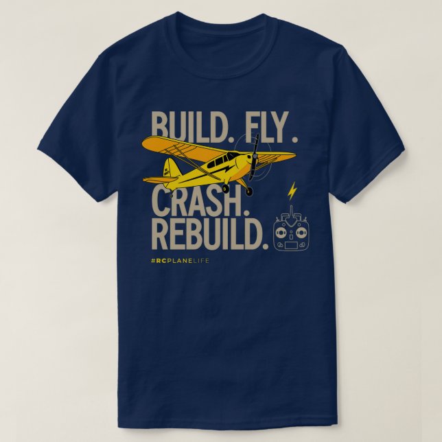 Camiseta Construir Planes RC de reconstrucción de vuelos (Diseño del anverso)