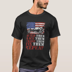 Camiseta Construir, Race, Crash, Fix, Repetir Equipo Racer 
