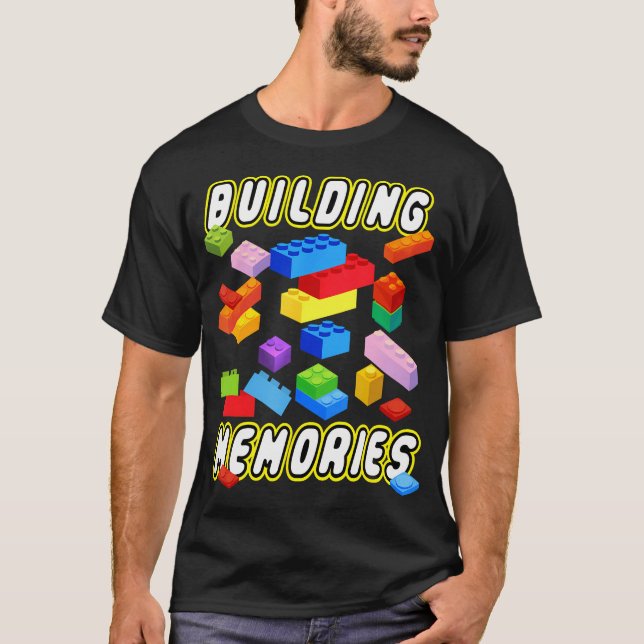 Camiseta Construir Recuerdos Construir Ladrillos Bloquea Ma (Anverso)