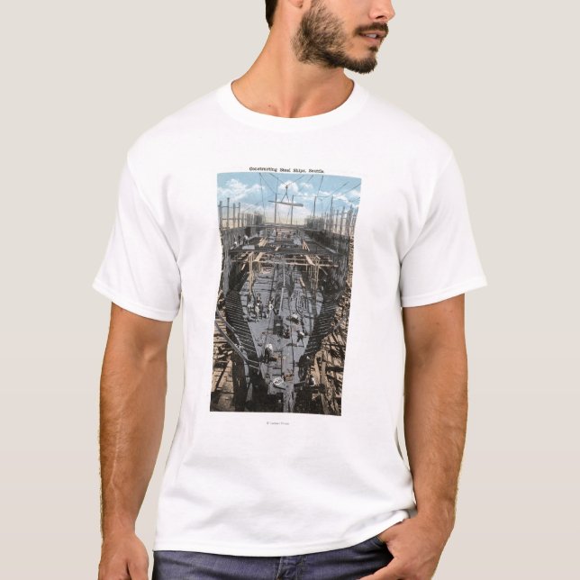 Camiseta Construir una escena de acero de la nave (Anverso)