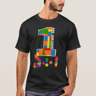 Camiseta Construyendo bloques ladrillos 1 año de un maravil