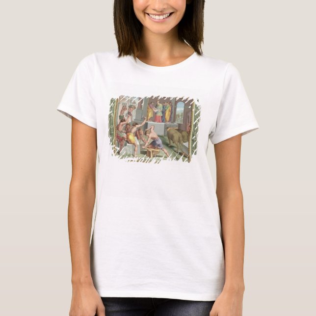 Camiseta Construyendo el templo de Salomón, ilustracion de (Anverso)