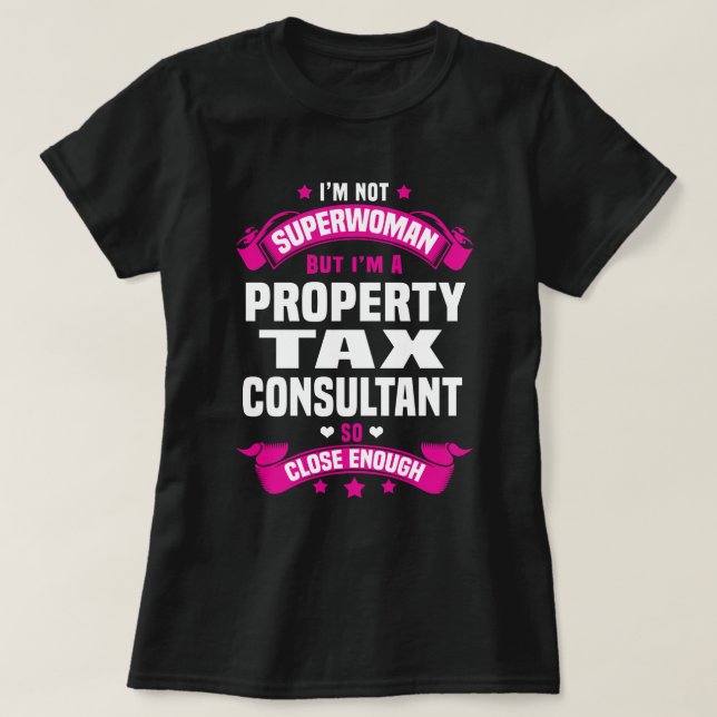 Camiseta Consultor de impuestos sobre la propiedad (Diseño del anverso)