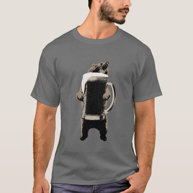Camiseta Consumición divertida del oso de la cerveza (Anverso)
