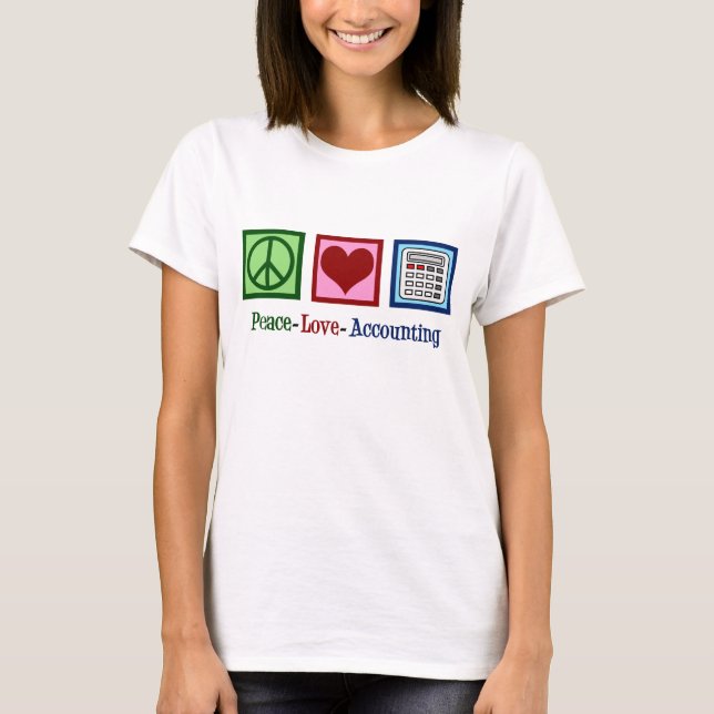 Camiseta Contabilidad de amor de paz (Anverso)