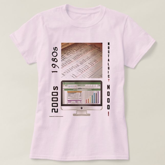 Camiseta "Contabilidad de los años 80 vs 2000" (Diseño del anverso)