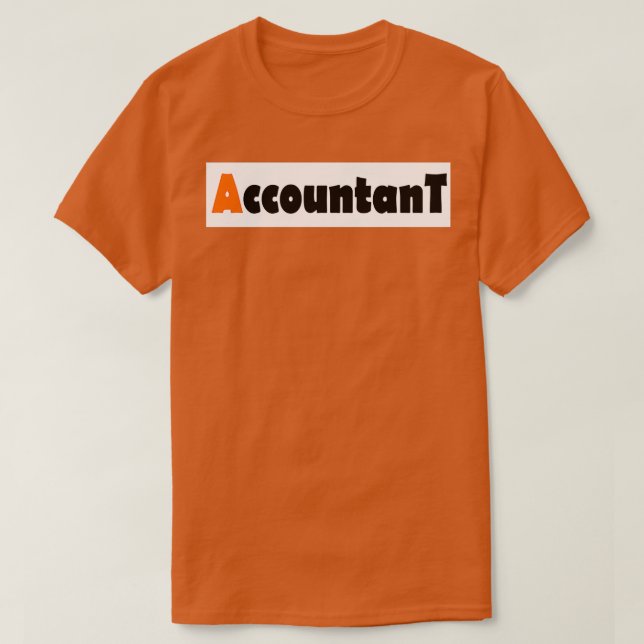 Camiseta Contable A Color Naranja (Diseño del anverso)