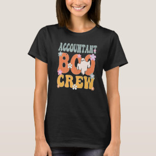Camiseta Contable Boo Crew Ghost Retro Groovy Halloween F