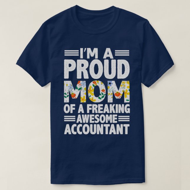 Camiseta Contable Cita Ix27M Contador De Una Orgullosa Mamá (Diseño del anverso)