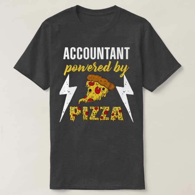 Camiseta Contable impulsado por pizza (Diseño del anverso)