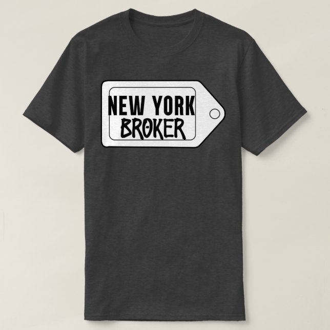 CAMISETA CONTABLE NUEVA YORK BROKER NEGRO Y BLANCO (Diseño del anverso)