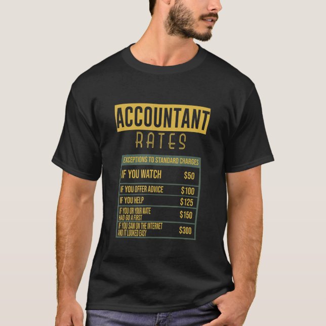 Camiseta Contable Rates Profesional (Anverso)