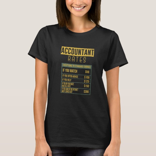 Camiseta Contable Rates Profesional (Anverso)