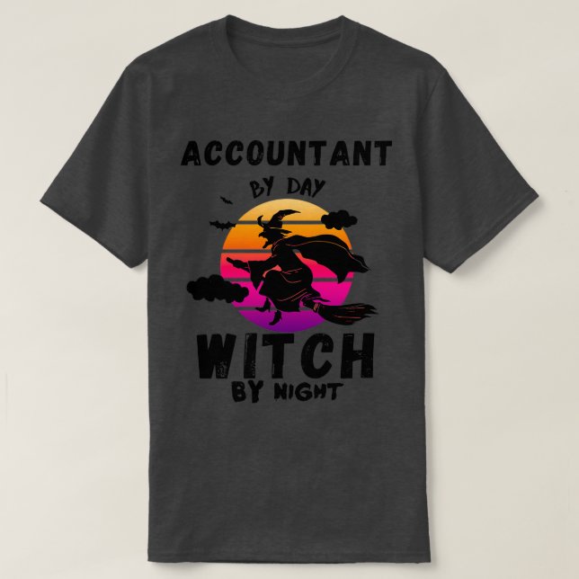 Camiseta Contador de día bruja de noche halloween divertido (Diseño del anverso)