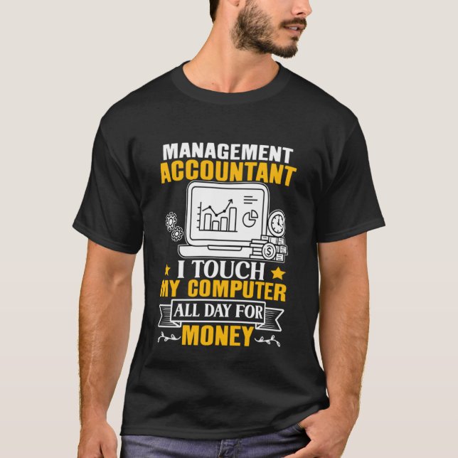 Camiseta Contador de Gestión Toca Mi Computadora Todo el Dí (Anverso)