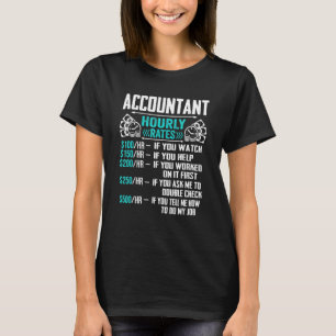 Camiseta Contador de tarifas por hora Contable Cpa Bookkeep