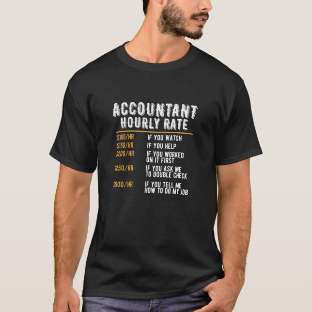 Camiseta Contador divertido Hourrate Contabilidad CPA Humor (Anverso)