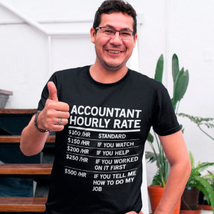 Camiseta Contador Hourrate Funny Contabilidad CPA Humor