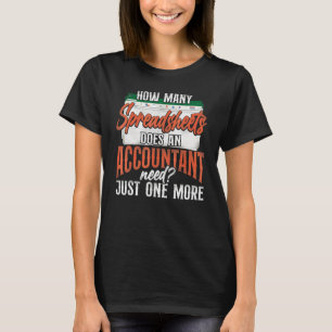 Camiseta Contador Tenedor de Libros Hoja de Cálculo Contabi