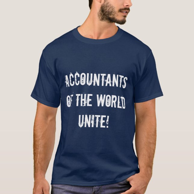 Camiseta ¡Contadores del mundo se unen! (Anverso)