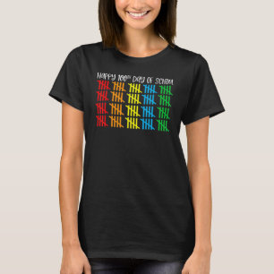 Camiseta contando 100 líneas el recuento marca feliz 100 dí