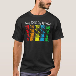 Camiseta contando 100 líneas marcas de conteo feliz 100º dí