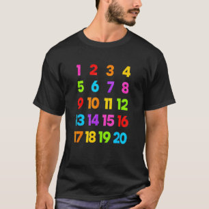 Camiseta Contando 1-10 Aprende a Contar Número Escuela Niño