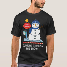 Camiseta Contando a través de la nieve - Contador de Navida